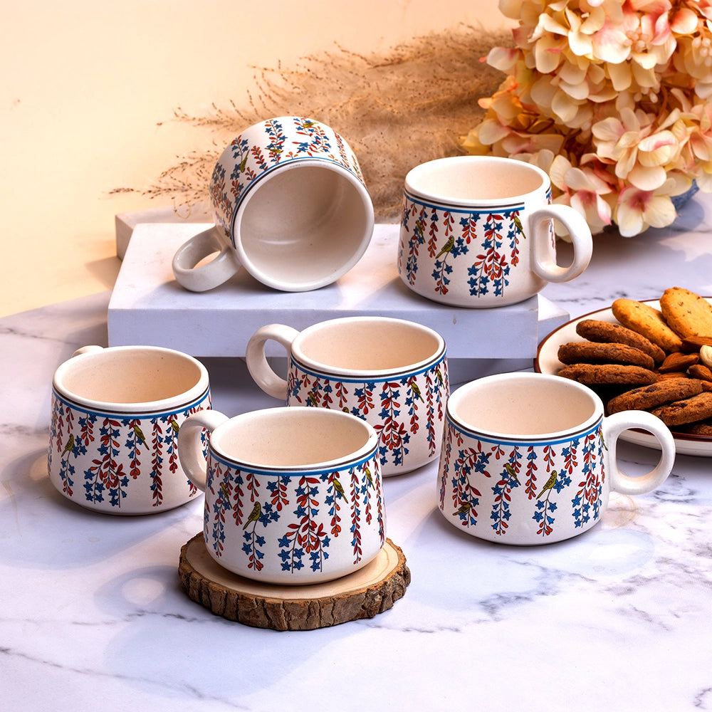 Floral Printed Tea Cup (Set of 6)