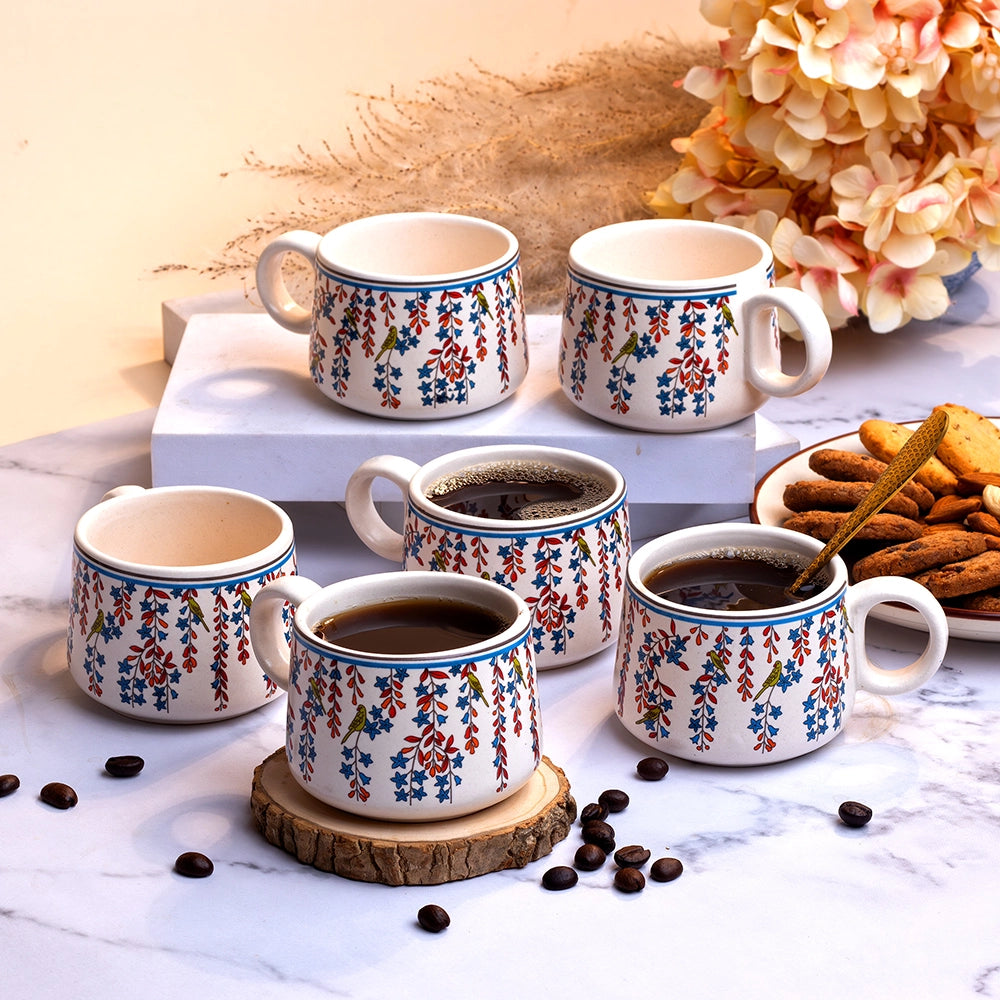 Floral Printed Tea Cup (Set of 6)