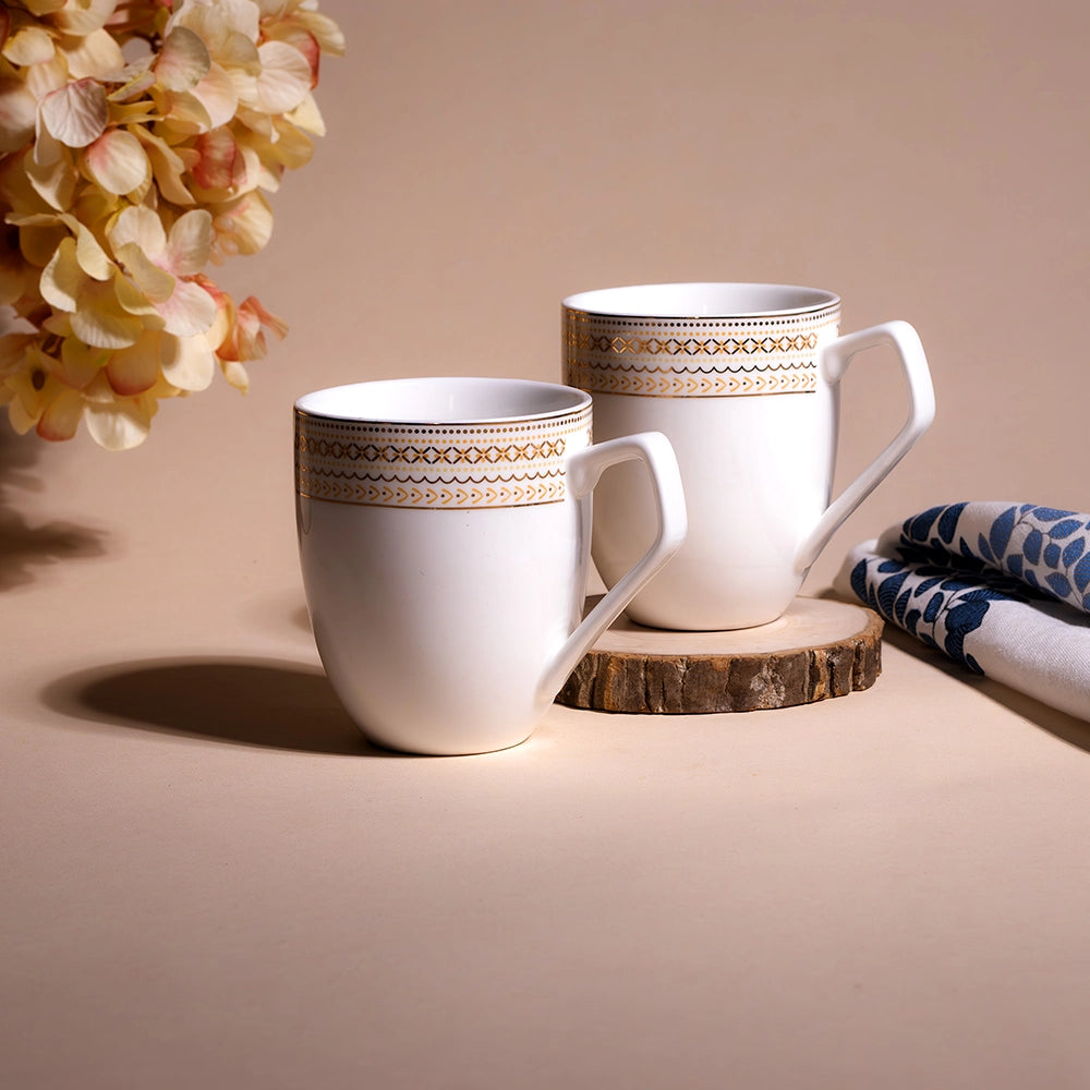 Luxury White and Gold Cup (Set of 2)