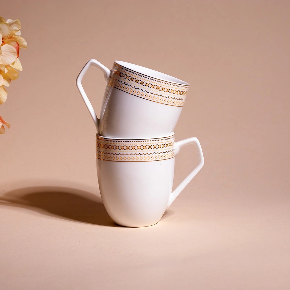 Luxury White and Gold Cup (Set of 2)