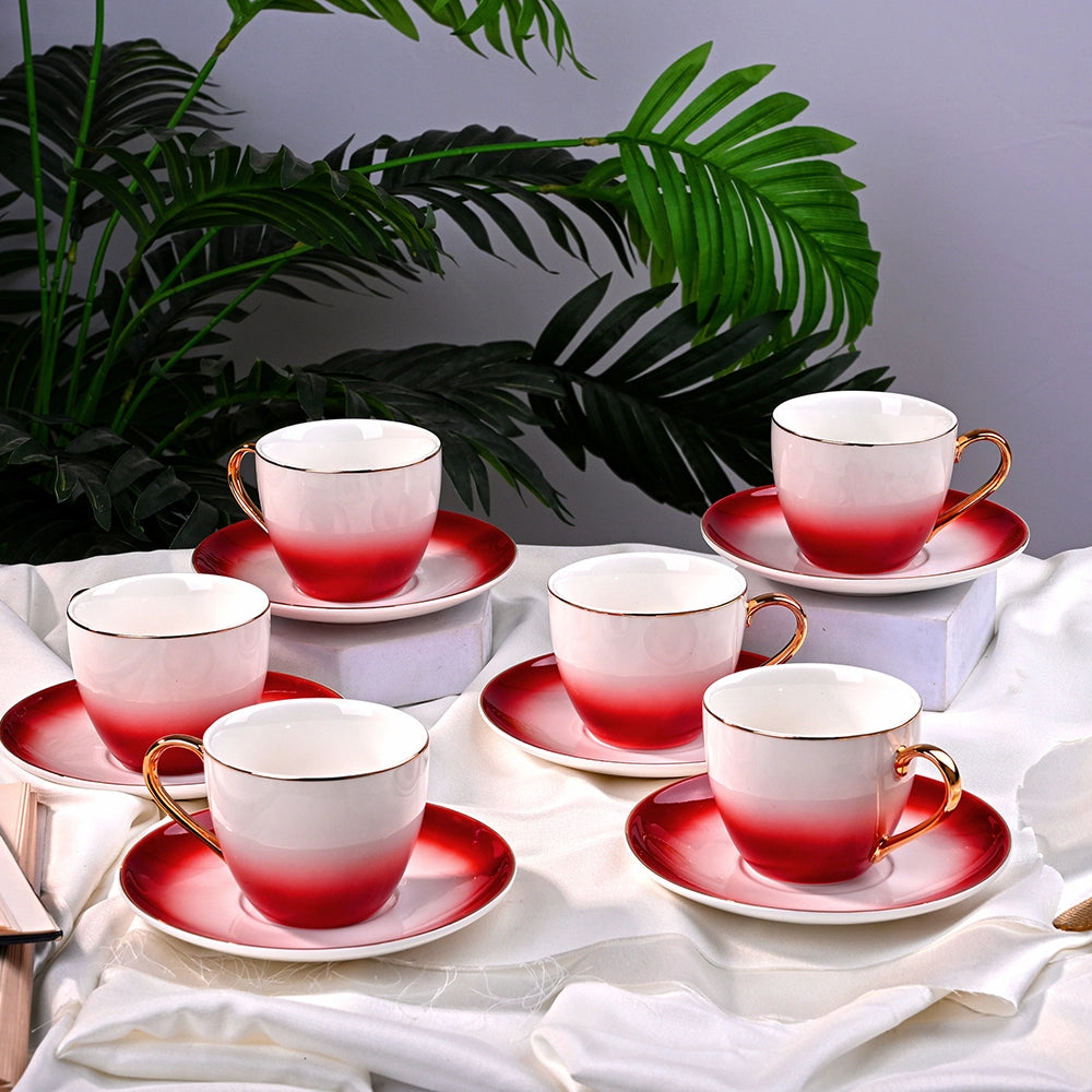 Regal Red Cup and Saucer (Set of 6)