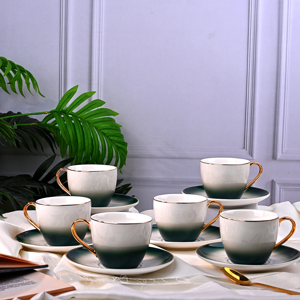 Opulent Gold Trim Cup and Saucer( Set of 6)
