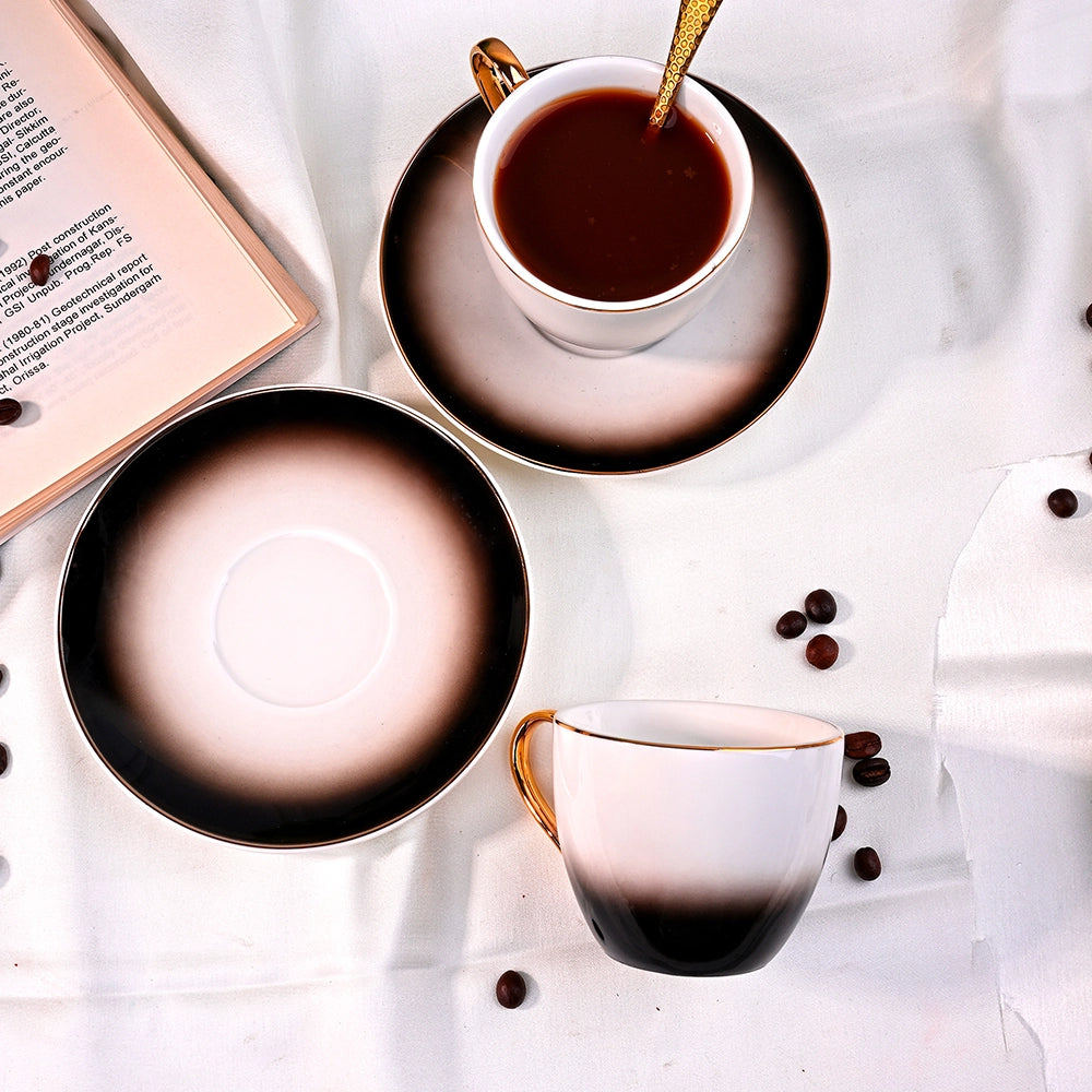 Elegant Porcelain Cup and Saucer (Set of 2)