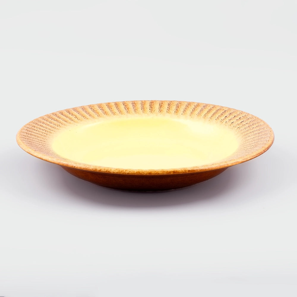 Pastel Yellow Ceramic Pasta Plate Set of 4 (10 inch)