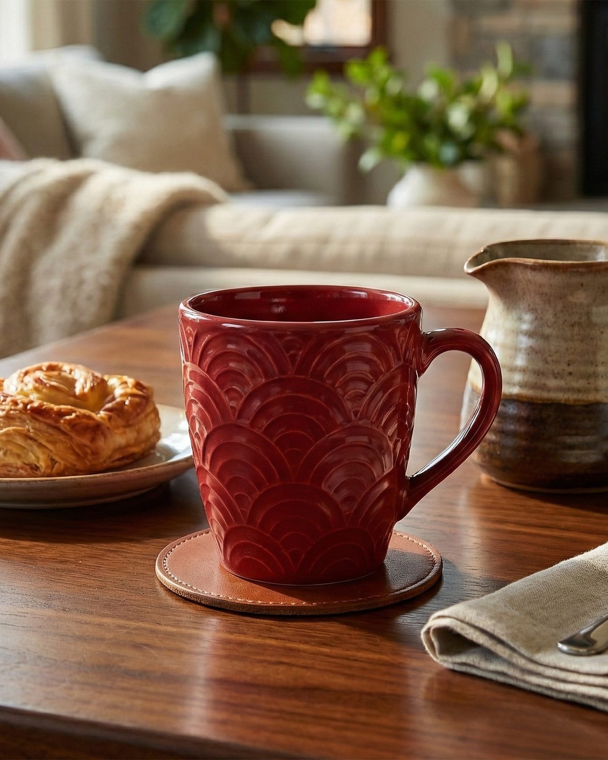 Scarlet Red Solid Ceramic Coffee Mug