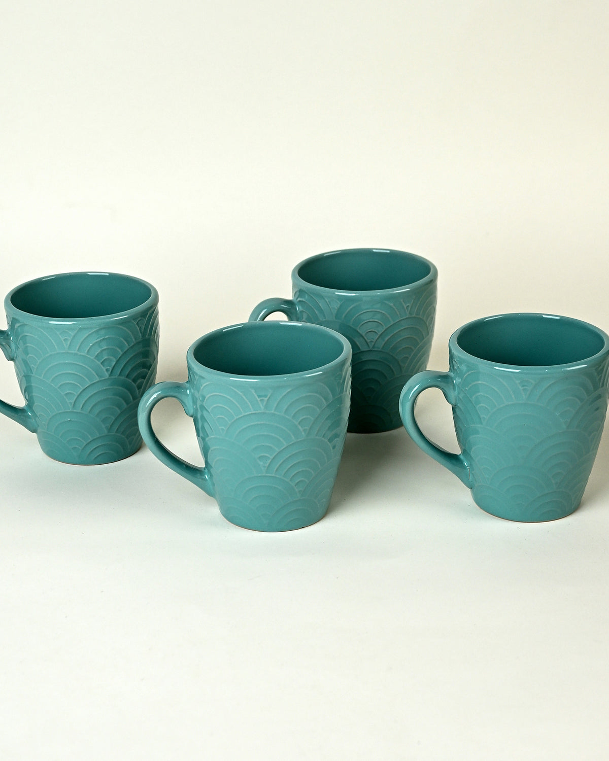 Sea Foam Ceramic Coffee Mug Set of 4