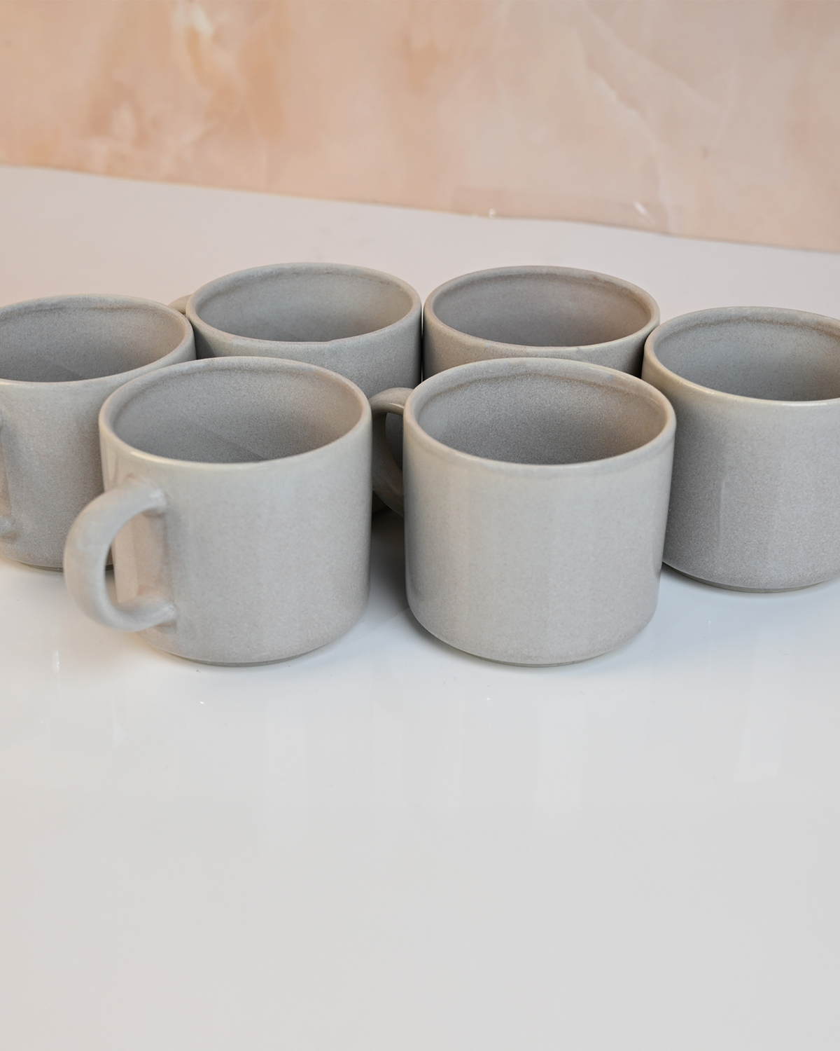 Silver Lustrous New Bone China Tea Cups Set of 6