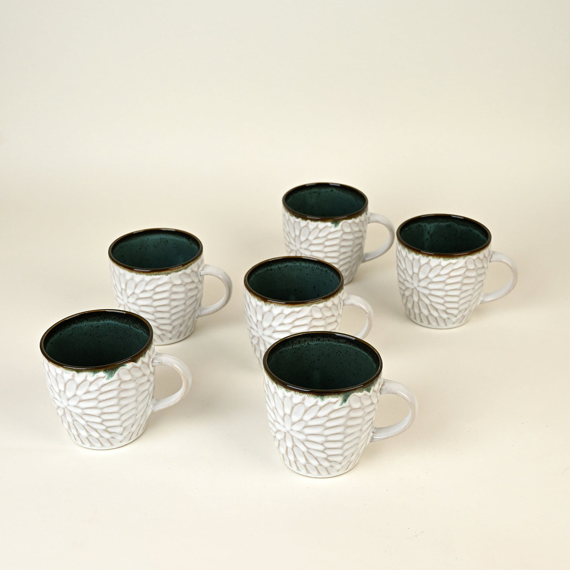 Soft Off-white Ceramic Tea Cup Set of 6