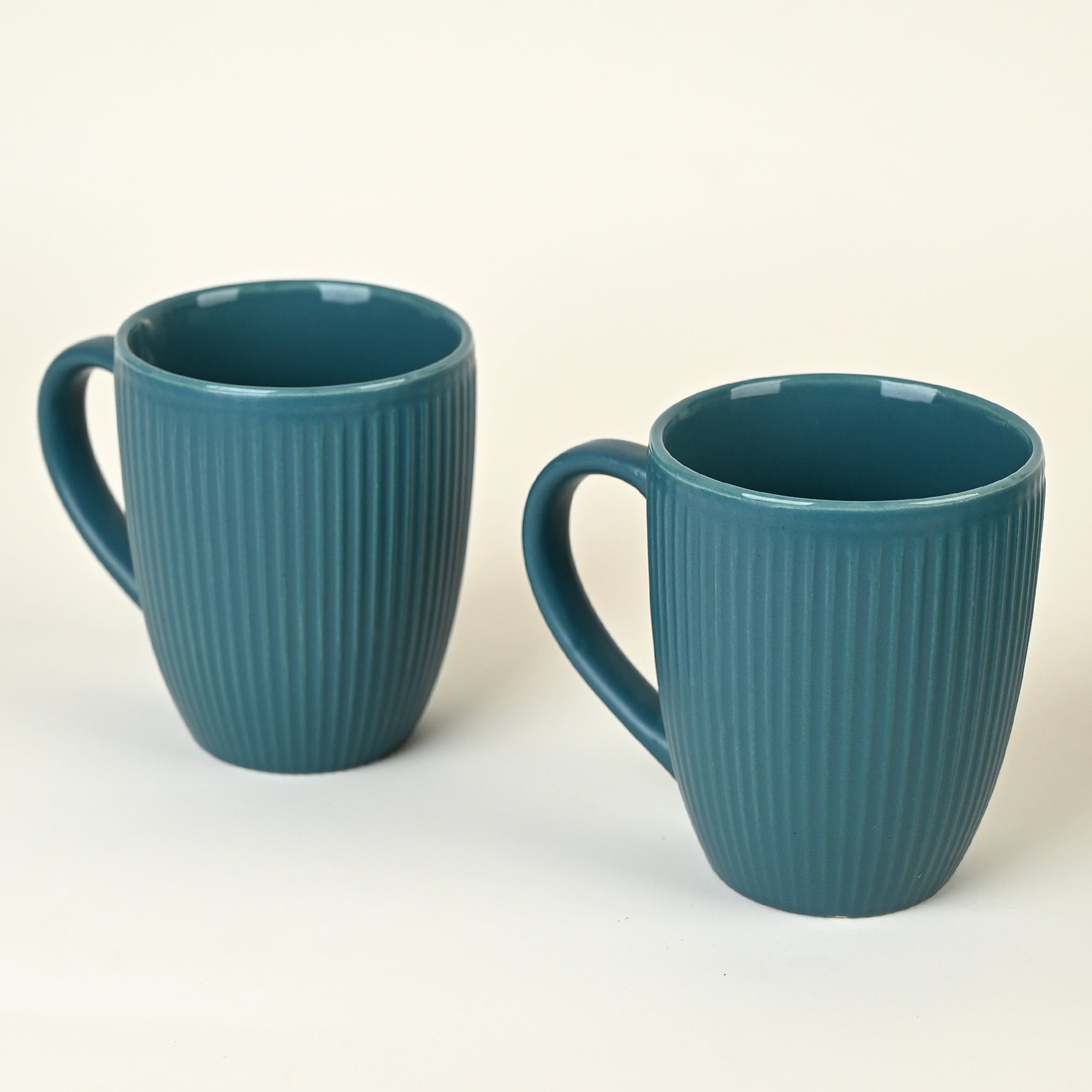 Turquoise Ceramic Coffee Mug Set of 2