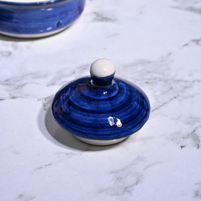 Royal Blue Elegance Hand-Painted Condiment Set