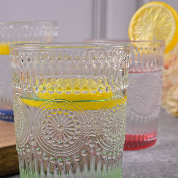 Multicolor Textured Drinking Glasses (Set of 6)