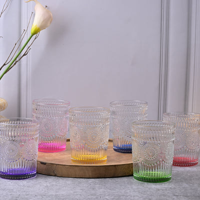 Multicolor Textured Drinking Glasses (Set of 6)