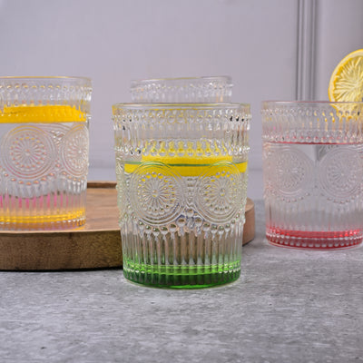 Multicolor Textured Drinking Glasses (Set of 6)