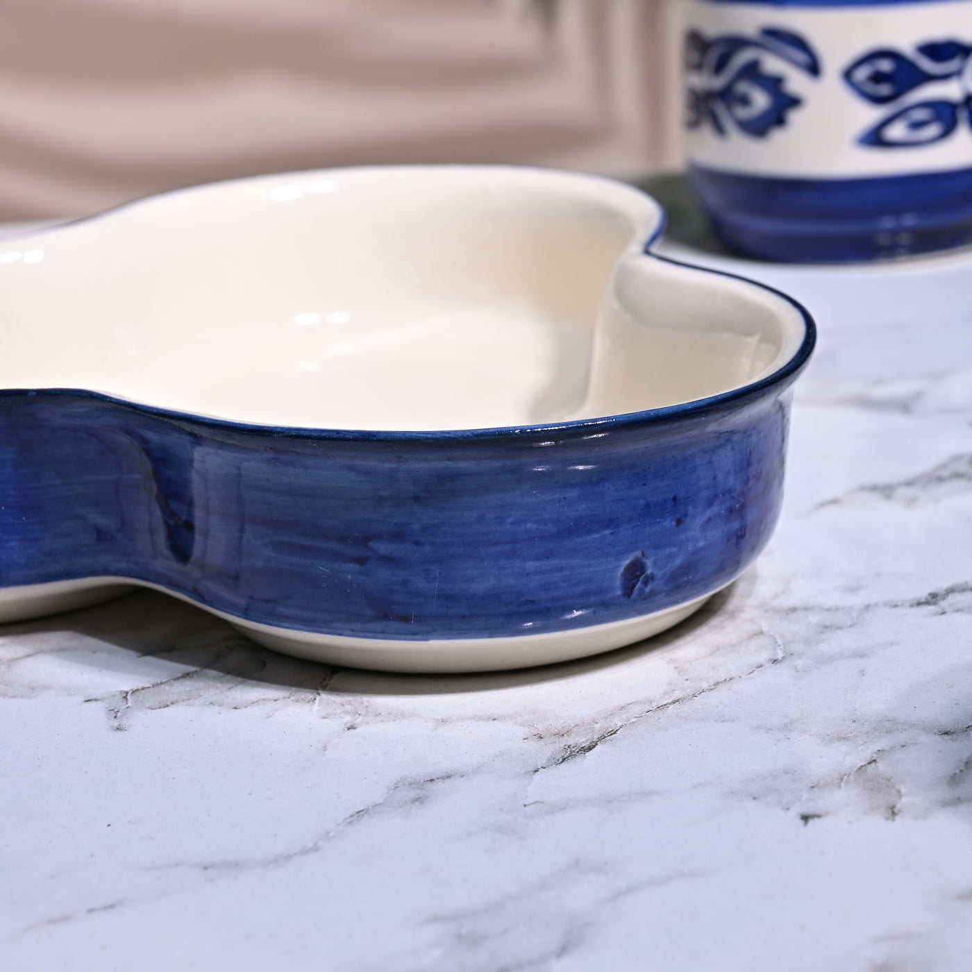 Royal Blue Elegance Hand-Painted Condiment Set