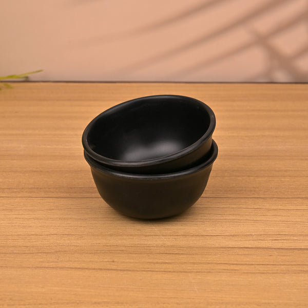 Midnight Black Melamine Bowl (Set of 2)