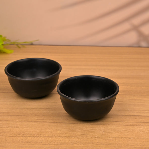 Midnight Black Melamine Bowl (Set of 2)