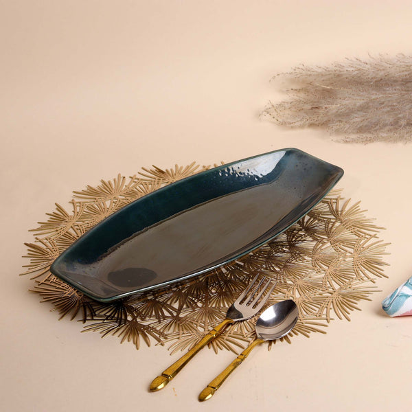 Green Ceramic Serving Platter