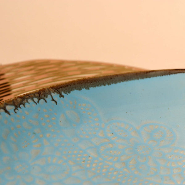 Sky Blue Leaf Lace Platter