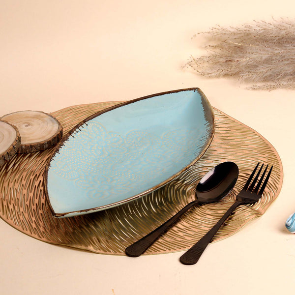 Sky Blue Leaf Lace Platter