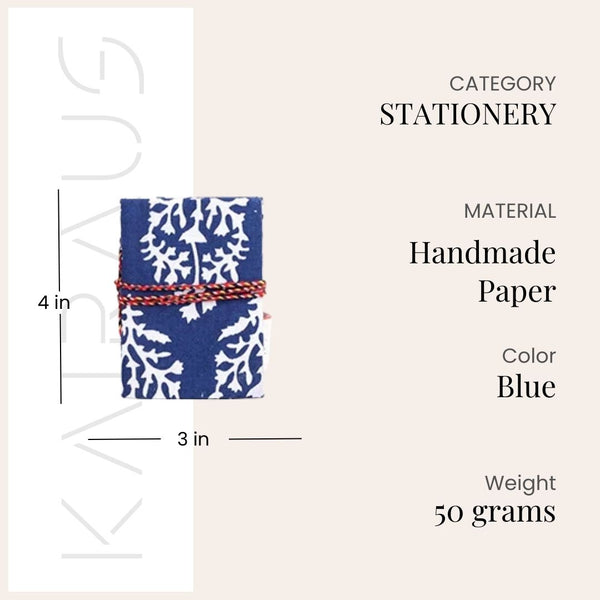 Charming Blue Handmade Diary (4x3inch)