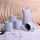Serene Sky Blue Ceramic Coffee Mug Set of 6