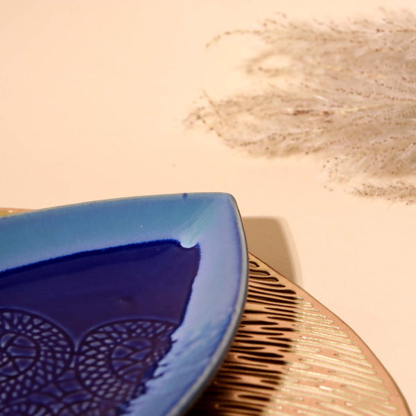 Navy Floral Lace Platter