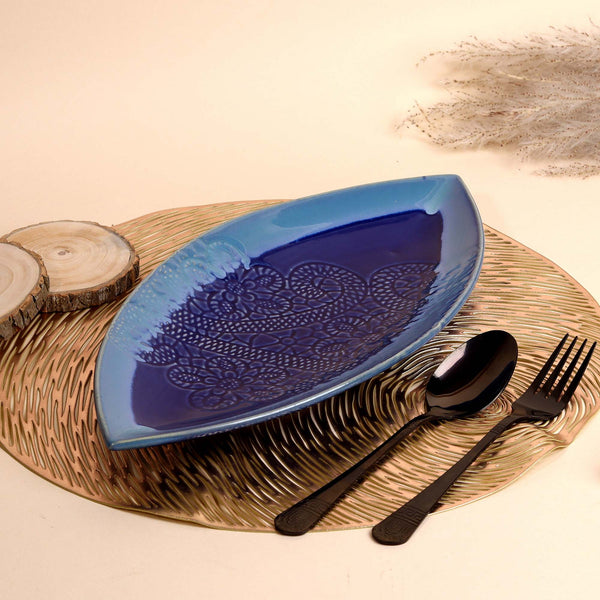 Navy Floral Lace Platter