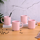 Light Pink Ceramic Coffee Mug Set of 4