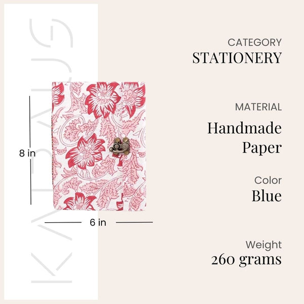 Chic & Secure Floral Diary (8x6inch)