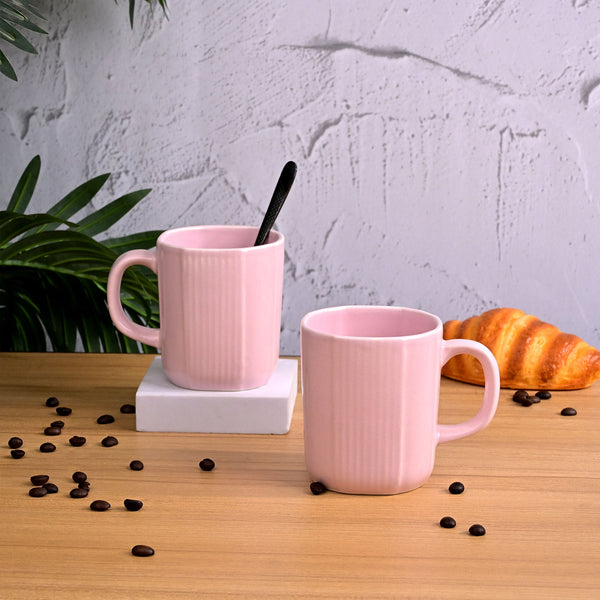 Light Pink Ceramic Coffee Mug Set of 2