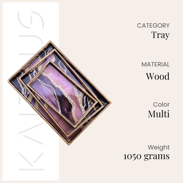Designer Marble Serving Tray (Set of 3)