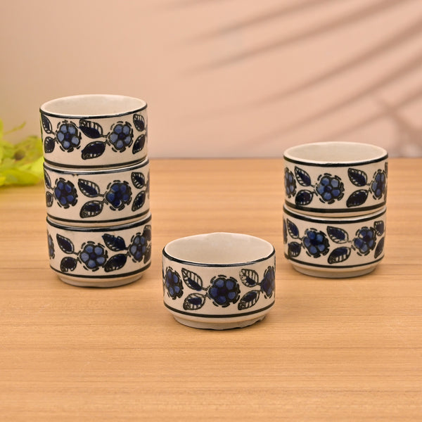 Handpainted Floral Ceramic Chutney Bowl (Set of 2)