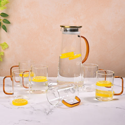 Elegant Glass Pitcher and Mug Set