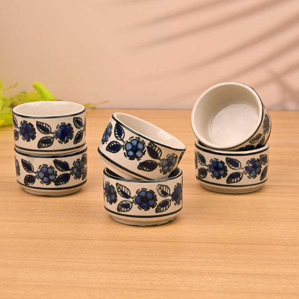 Handpainted Floral Ceramic Chutney Bowl (Set of 2)