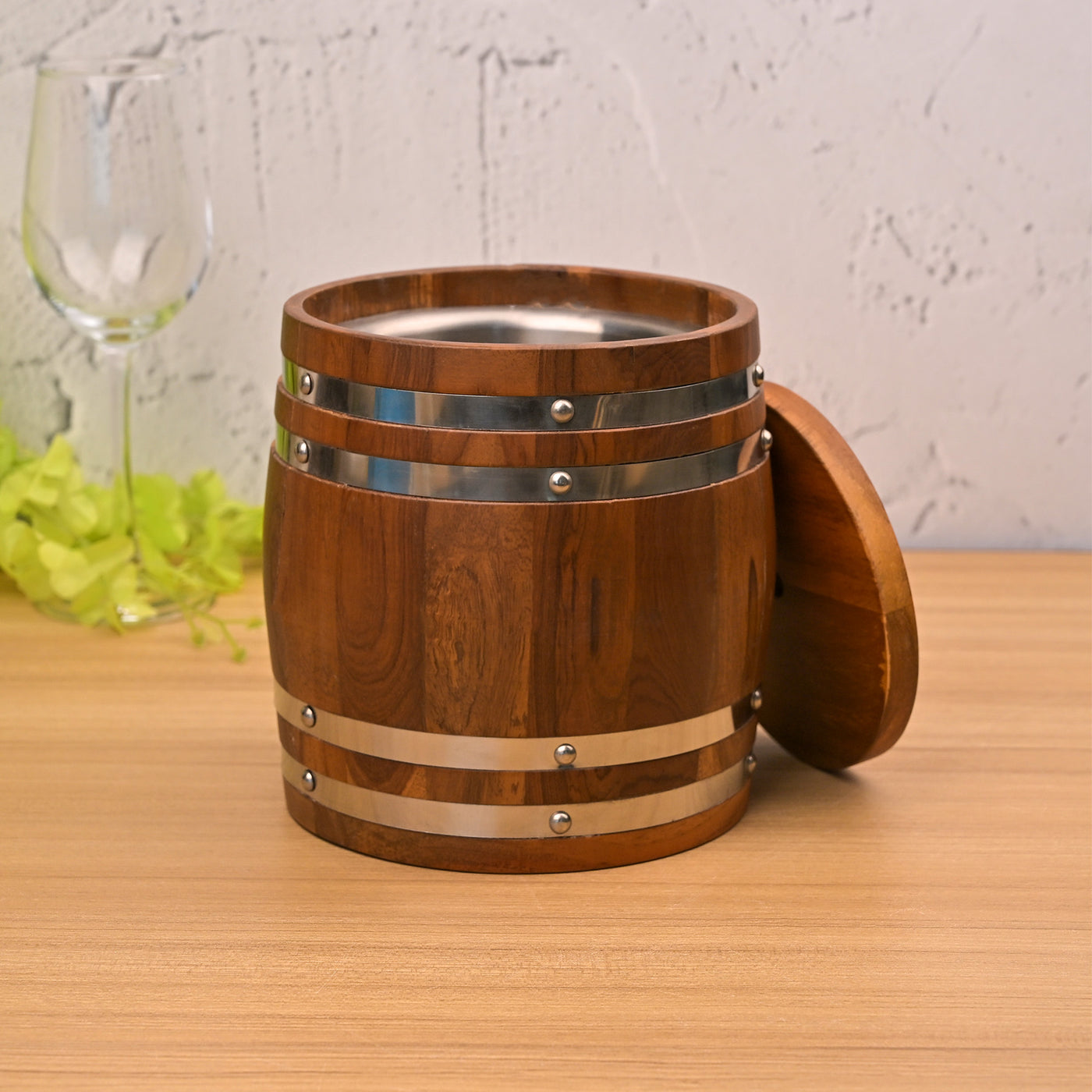 Rustic Wooden Ice Bucket
