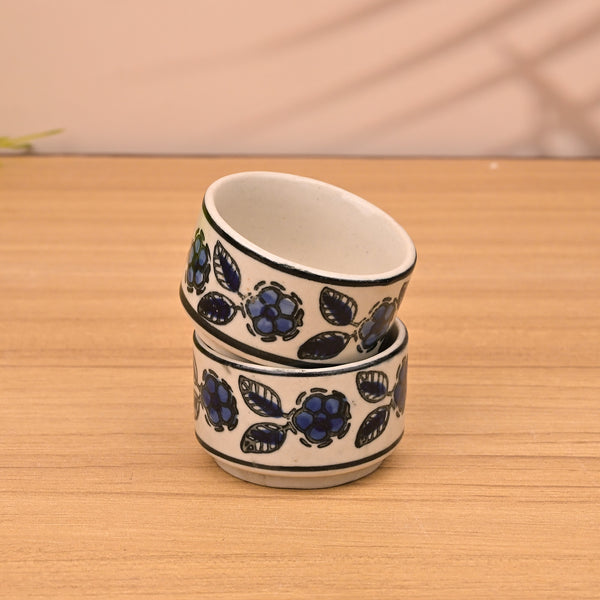 Handpainted Floral Ceramic Chutney Bowl (Set of 2)