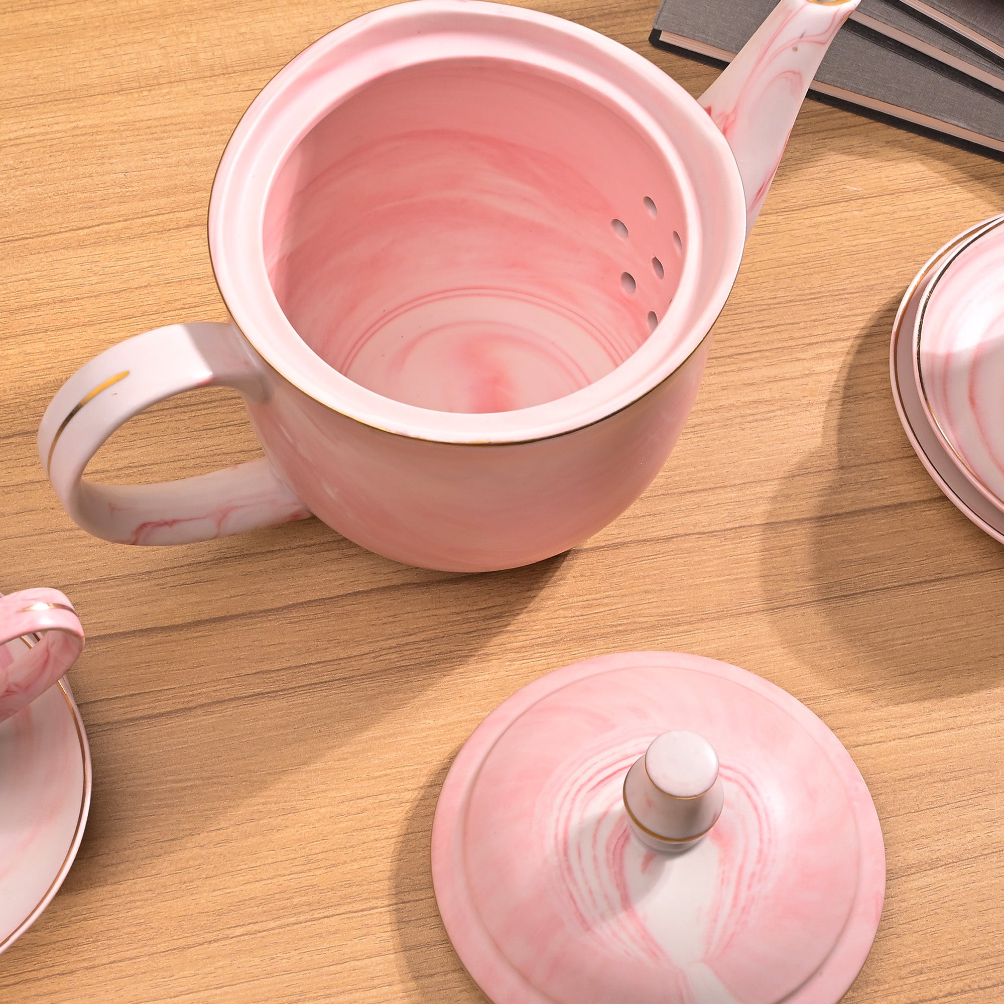 Faded Pink Tea Kettle Set with Cups – Kairaus