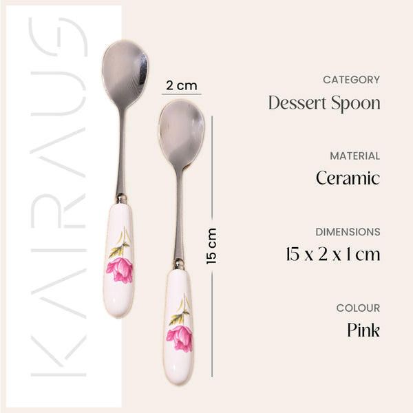 Radiant Rose Dessert Spoons (Set of 2)