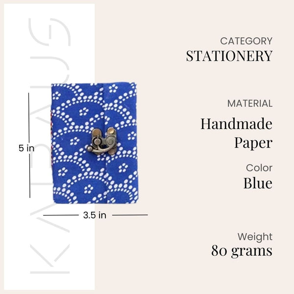 Handcrafted Diary with Lock (5x3.5inch)