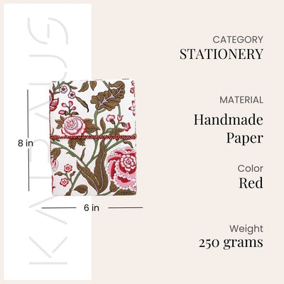 Delicate Floral Handmade Diary (8x6inch)