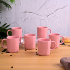 Pastel Pink Ceramic Coffee Mug Set of 6