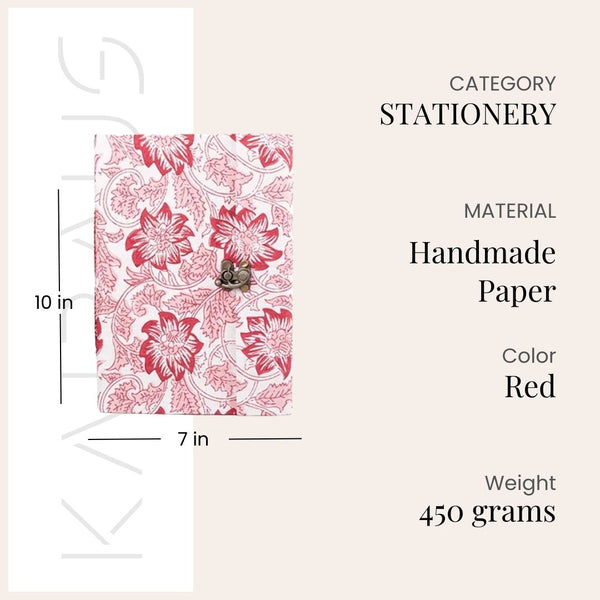 Elegant and Secure Floral Diary (10x7inch)