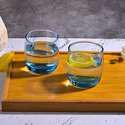 Blue Tinted Juice Glasses (Set of 2)