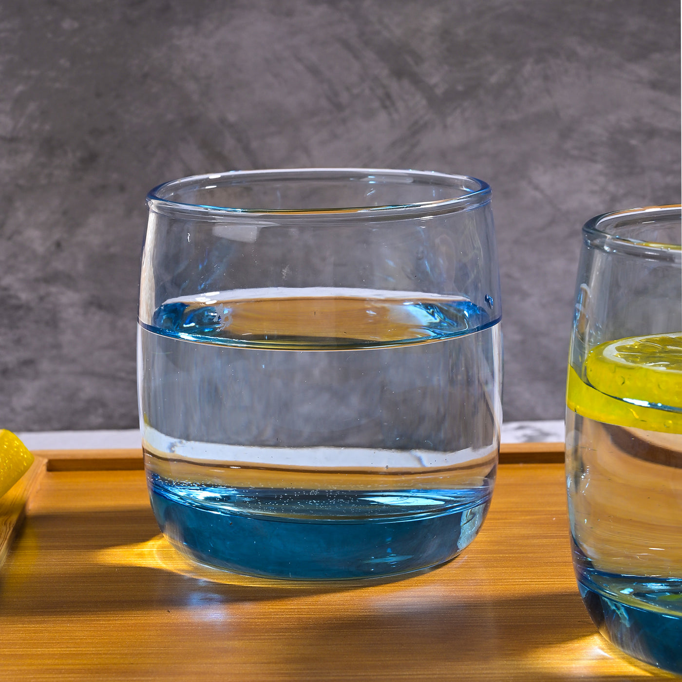 Blue Tinted Juice Glasses (Set of 2)
