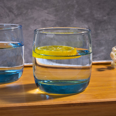 Blue Tinted Juice Glasses (Set of 4)
