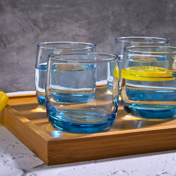 Blue Tinted Juice Glasses (Set of 4)
