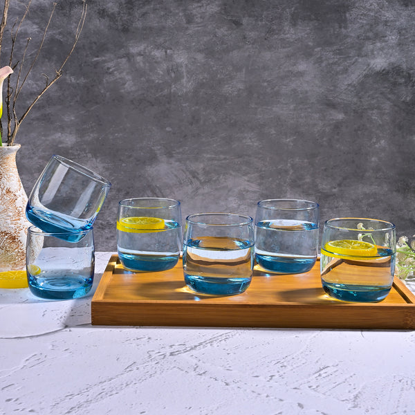 Blue Tinted Juice Glasses (Set of 6)