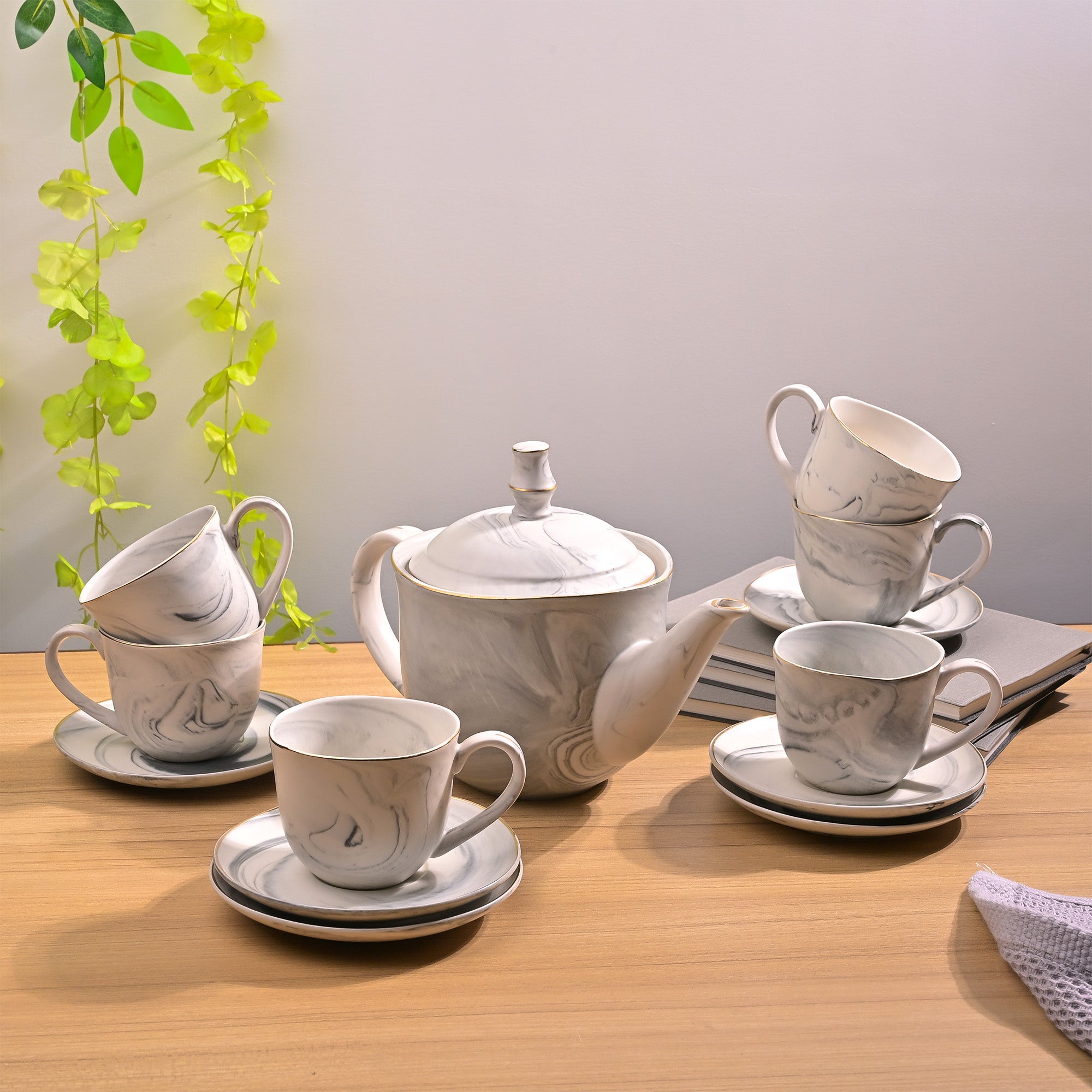 Cloud Grey Ceramic Tea Kettle Set of 6 Grey – Kairaus