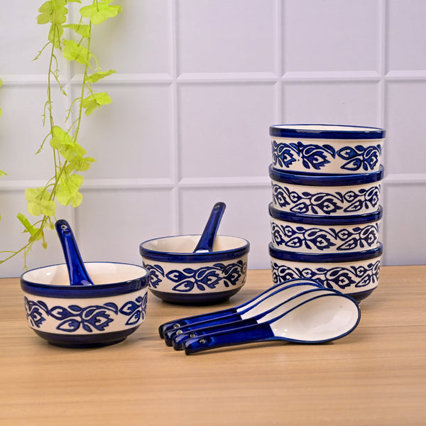Floral Printed Porcelain Bowl (Set of 6)