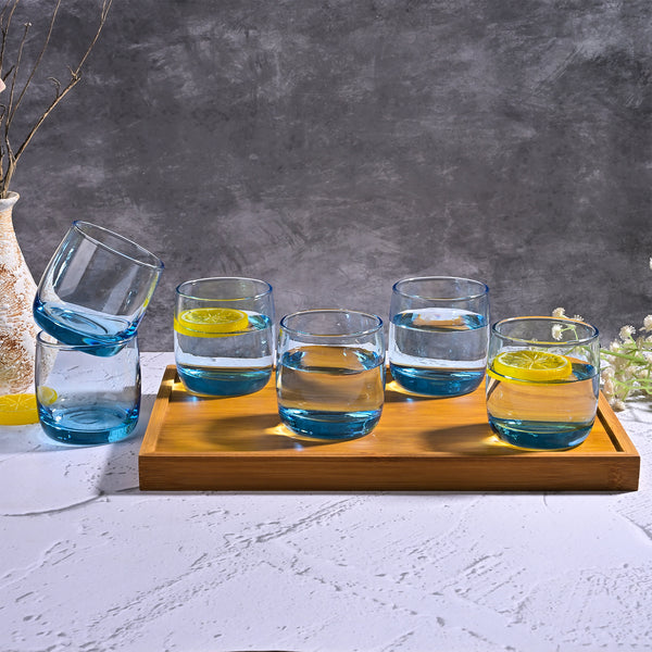 Blue Tinted Juice Glasses (Set of 6)